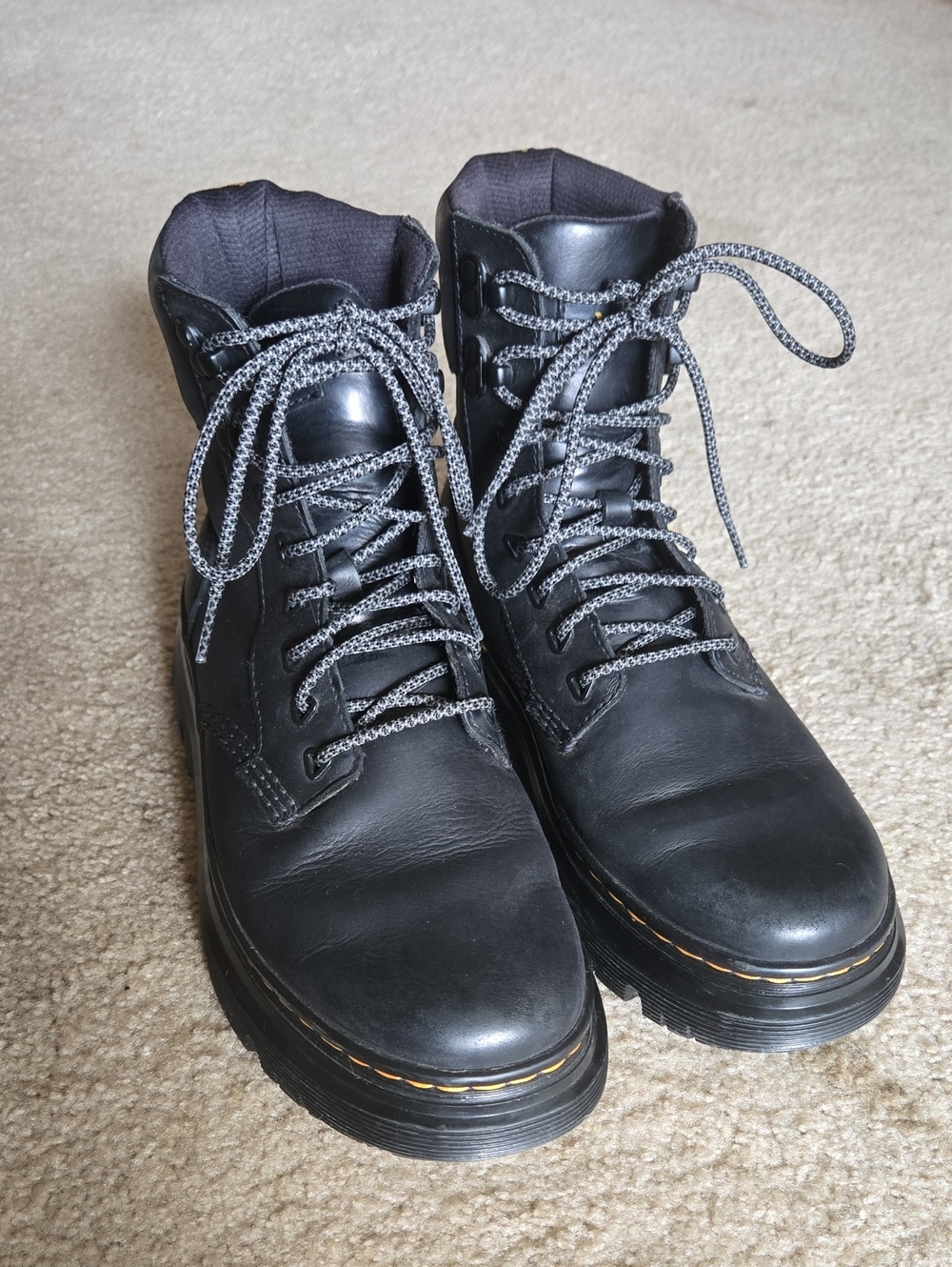 Dr. Martens Black Leather Tarik Utility Combat Boots